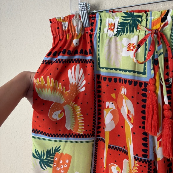 Live 4 Truth XL Novelty Tropical Bird Print Pull On Wide Leg Pants - Picture 6 of 11